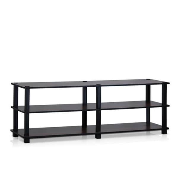 Furinno Furinno TST No Tools 3-Tier Wide Shoe Storage Rack; Dark Cherry & Black - 15.4 x 47.2 x 11.6 in. 14038DC/BK - main